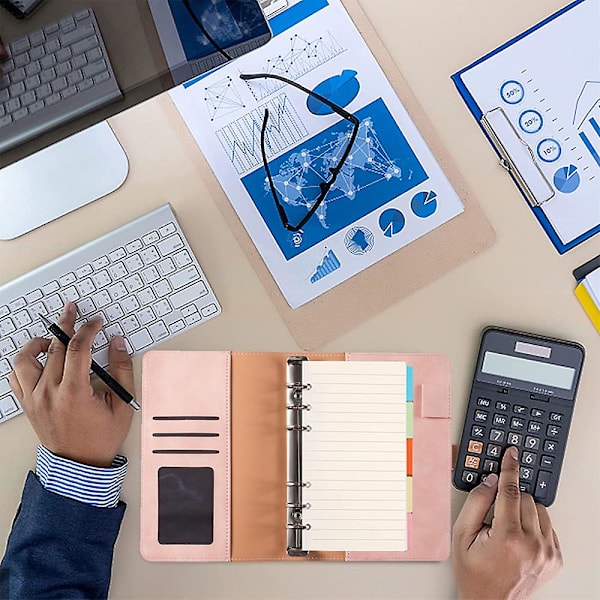 PNotebook-pärm Budgetplanerpärmomslag med 12 st pärmfickor Personligt kontantbudgetkuvertssystem 6-håls pärmmapp Bönpasta Bean Paste