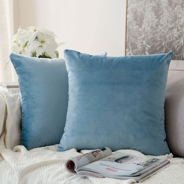 Set med 2 Sammetskuddfodral Dekorativa Soffa Kuddfodral Super Mjukt Mjukt Bekvämt Dekoration Hem Vardagsrum Sovrum För Soffa 35x35cm Ljus P