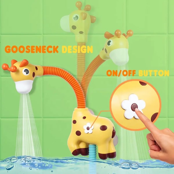 Giraffe babybadelegetøj, automatisk sprinklersugebadelegetøj til småbørn 1-3, Badelegetøj Vandlegetøj til børn 4-8, gul