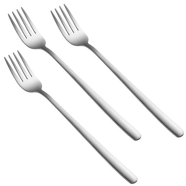 3 stk. Rustfritt Stål Gaffler Lange Håndtak Bestikk Dessertgaffel Matgaffel Rustfritt Stål Bestikk Sølv Silver 10*2.5cm