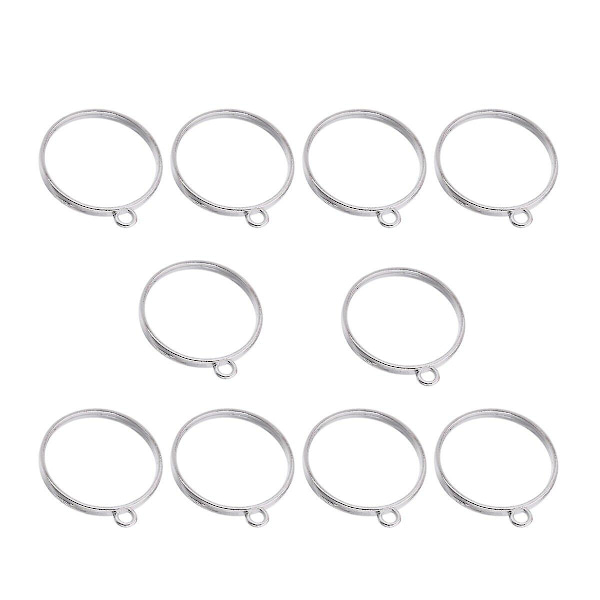 10 st Ring Smycken Smyckestillverkning Fynd Legering Öppen Bak Sats Pendants Öppen Bak Sats CharmsSilver Silver