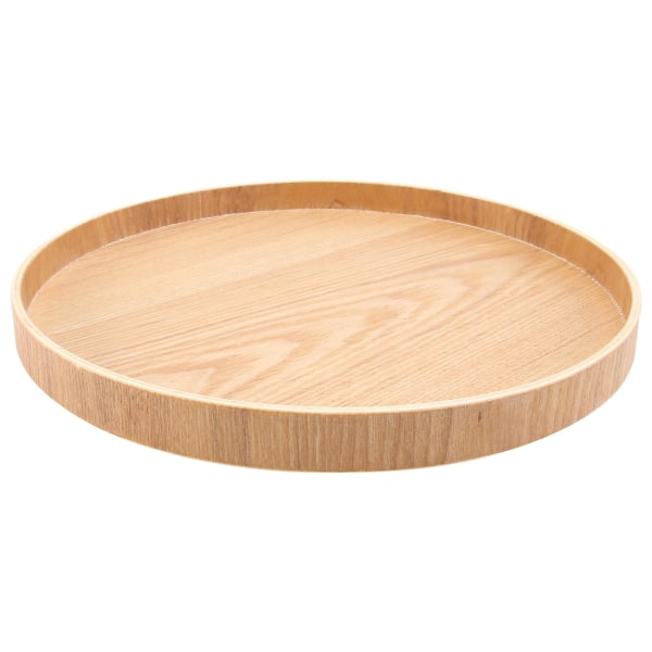 1 stk Rund Frugtbakke Massivt Træ Kopbakke TeBord Snackbakke (Log Farve)Log Farve27X27CM Log Color 27X27CM