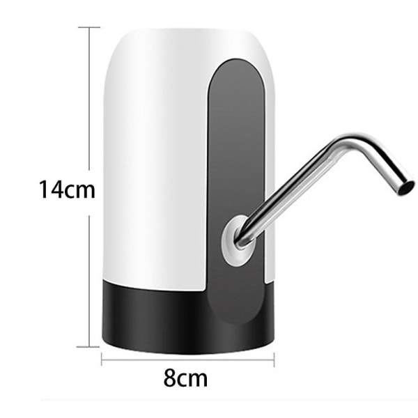 Vanndispenser - USB-lading vannpumpe for flaske, universell passform, bærbar elektrisk vannkrukke-dispenser, drikkevannsdispenser, hvit White