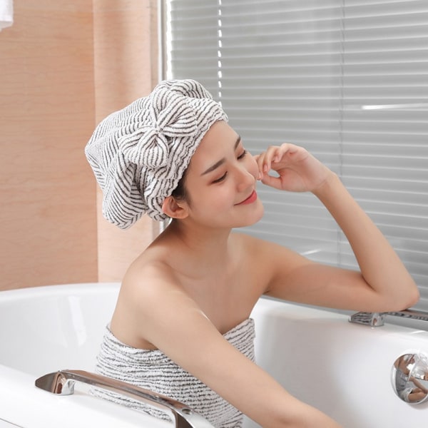 Absorberende Håndklæder til Hår Tørring Hurtig Tørring Hår Tørring Kasketter Elastisk Mikrofiber Badehåndklæder Tørre Hår Wraps Hat til