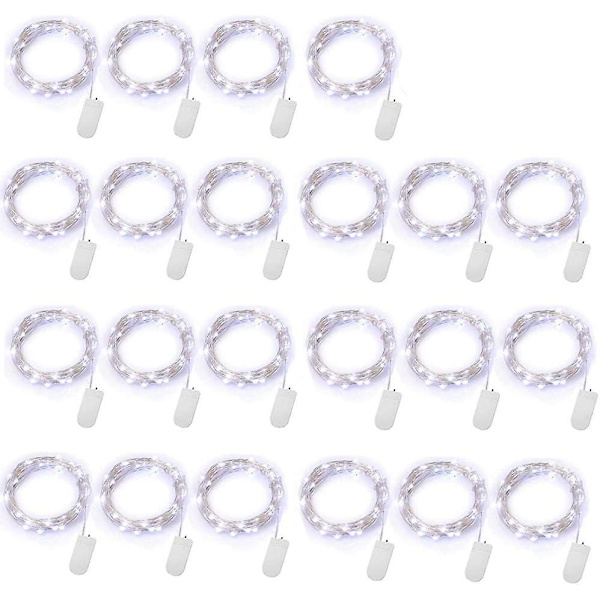 22-pack 1m10 LED-ljusslingor, Koppartråds-LED-ljusslingor, Vattentäta, Dekorativa, Inomhus- och Utomhusbelysning för Jul, Fester, Bröllop, Hem, Trädgård