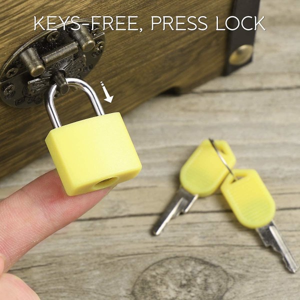 Small Mini Metal Coloured Padlocks Travel Luggage Bag Suitcase Padlock(8pcs, Yellow)