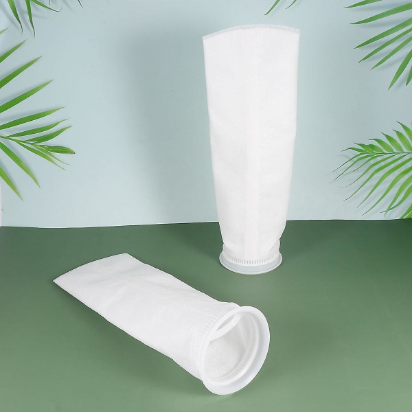 2 stk 100um 4 tommers akvarium fiskefilterpose Mesh Sump Filt Sokk Mikron Erstatning Hvit Akvariu White 100um