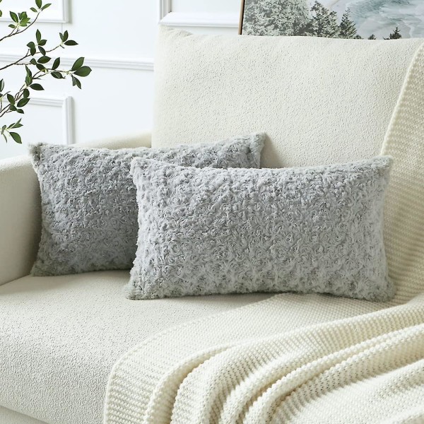 2-pack kuddfodral 30 X 50 cm Mjuka dekorativa kuddfodral för soffa sovrum svart och vitt