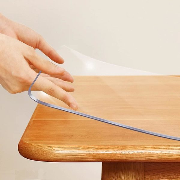 50*100cm Klar Plastik Spisebord Beskytter Dug Bordplade Pad Måtte Bordplade Dæksel Vandafvisende PVC Rektangulær Træmøbler