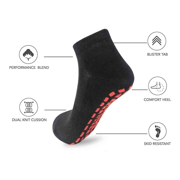 Halkfria Yoga Pilates Strumpor 2 Par Fitness Fallskydd Grip Strumpor Träning Dans Yoga Strumpor Anti-halk Tofflor Barre Strumpor För Kvinnor Män Hem Spor