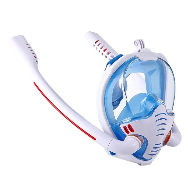 Snorkelmask med 180 graders panoramautsikt i HD-vy, helmask för snorkelmask med anti-dimmservetter, Anti-Leak Dry Top Set för vuxna L/XL