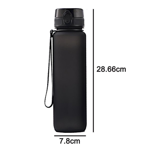 Premium sportsvannflaske med lekkasjesikker flip-topp-lokk - miljøvennlig og BPA-fri plast - må ha til treningsstudioet, yoga, løping, utendørs, CyclBlack Black