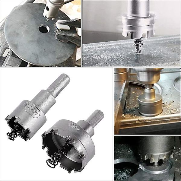 Hulssav til Metal, Sæt af 6 Carbide Hulssavbor, Rustfrit Stål Hulssave, Til Aluminium, Stål, Jern, Kobber, Træ, 16mm 22mm 30mm 40mm 50mm