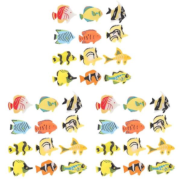 36 Pcs  Children's Tropical Fish Cognition Plaything Marine Animals Model Toy36 pcs5.8X3.8X1.4CM