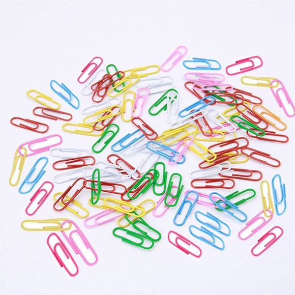 1 Tums Mini Pappersklämmor i Blandade Färger, Färgbelagda Pappersklämmor för Filer, Pappersarbete, Kontorsmaterial (100-pack)