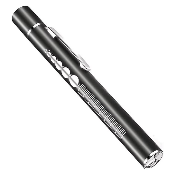 Pen Light Bærbar Dobbelt Lys Kilde LED Pen Lommelygte Genopladelig Penlight Med Lommeclips Sundhedspleje Laboratorium Og Life Sciences Pen Lampe (1 stk, Sort)