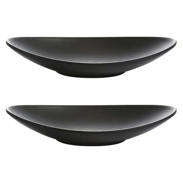 2 stk. Spisebord Dekoration Bord Design Serveringsfad Dessertfad Melamin Mad Servering Fade Sushi Serveringsplade Sort 18x10cm Black 18x10cm