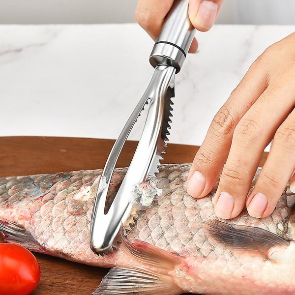 Rustfritt Stål Fiskeveiv Manuell Skraping Fiskeveiv Skaleringsverktøy Kjøkkenutstyr Sagtannet Fiskeveiv