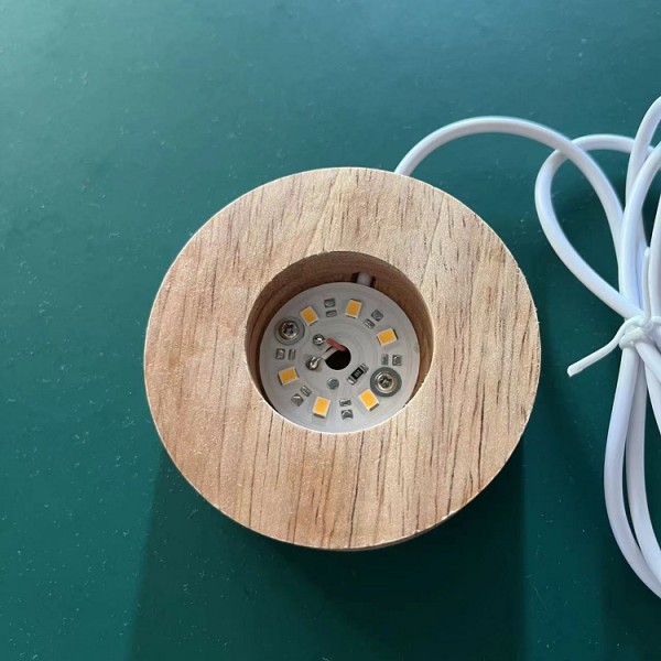 1 stycke Trä Ljusvisningsbas Trä LED Visningsbas Kristallglas Ljusbas Stativ Trä LED Visningsstativ Justerbar tre-färgad