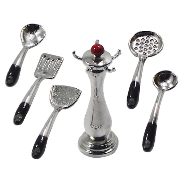 1 Set Dollhusköksredskapssats Modell Miniatyr Soppslev Köksredskap Rekvisita Blandade Färger Assorted Color