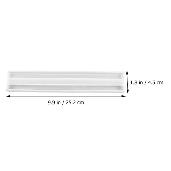 2 stk Dekorative Domino Stativ Form Form Til Domino Stativ Silikonform Til DIY Hvid 25,2X4,5X1,6CM White 25.2X4.5X1.6CM