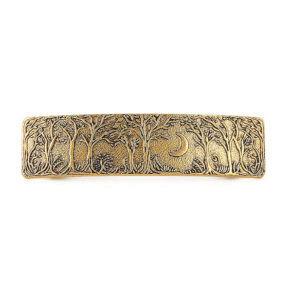 Käsintehty hiuspanta, ranskalainen hiuspanta, vintage-metsäkuun suojaava hiusneula, naisten ja tyttöjen muodikkaat hiuslisävarusteet, lahja, antiikkikulta Ancient Gold