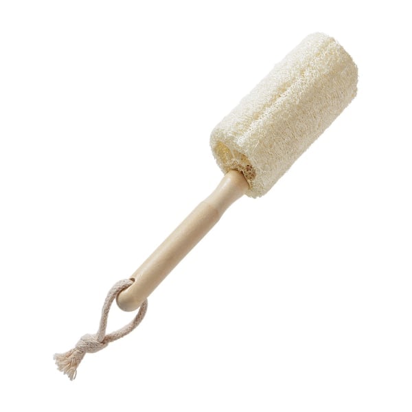 Loofah cup brush with wooden handle, household brush for cleaning tea cups, kitchen glasses, ceramic cups