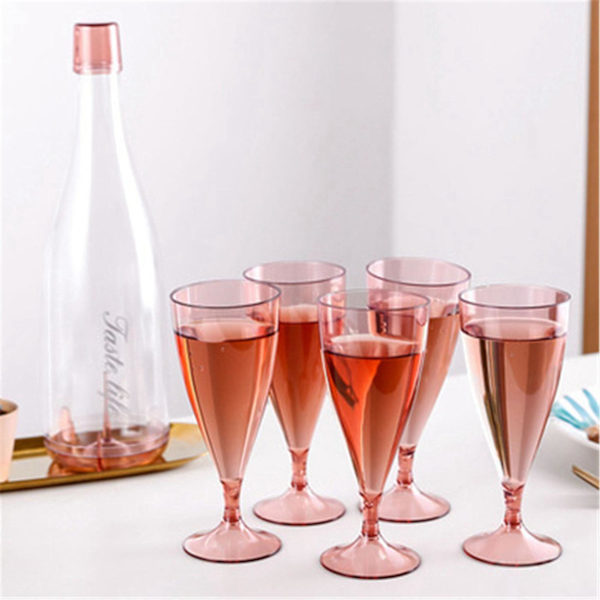 10 stk. Plastik Vinglas Bar Goblet Champagne Glas Kold Drik Juice Glas Cocktail Stemware Med