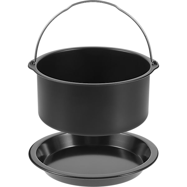1 Set Luftfritösgryta Luftfritösform Bakplåt Icke-klibbig Luftfritös Korg Återanvändbar Bakplåt Svart 16.3x16.3cm Black 16.3x16.3cm