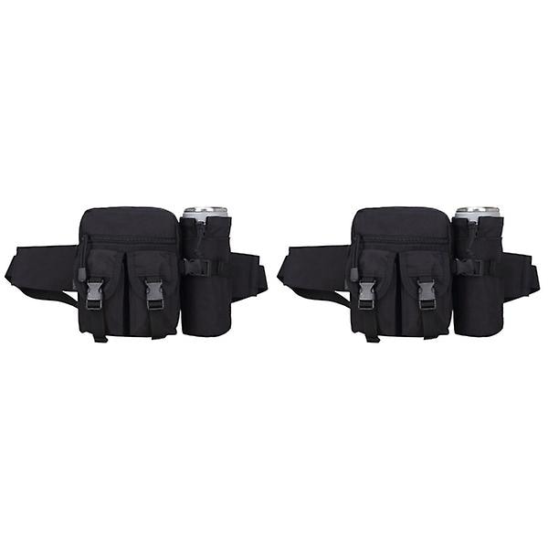 3-pack Justerbart Midjepack Med Vattenflaskehållare För Löpning Utomhus Klättring Vandring Sport (svart) 2pcs