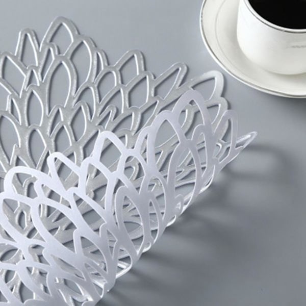 8 stk. Plassmatter Kompatibel Med Spisebord, Hule Praktfulle Bordmatter, Gull
