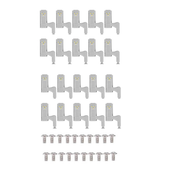 20 st 0,25W Universal LED-belysning under skåp, kallvit