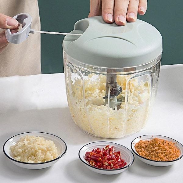 RYI_Manuaalinen lihamylly, pyörivä valkosipulisilppuri, valkosipulipuristin, sipuli- ja vihannessilppuri, keittiövälineet, 500/900ML Plum-900ml