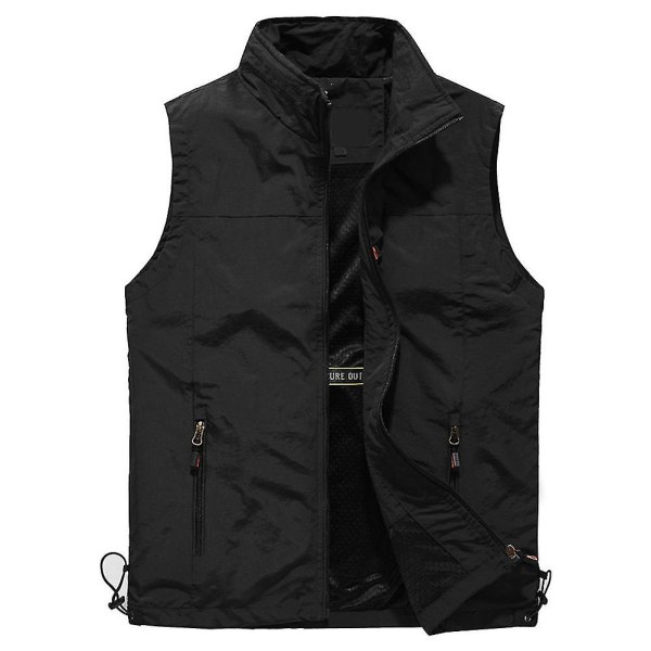 Menn Utendørs Vest Mesh Pustende Vest Fritids Sport Fiske VestMsolid Svart solid  Black M