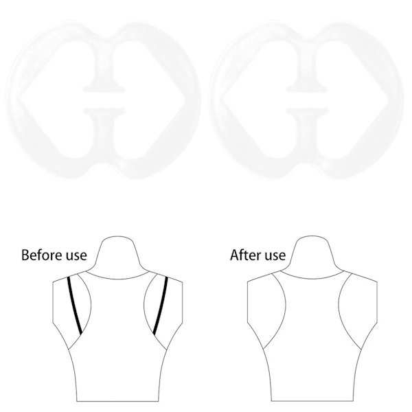 50 stk Kreative Usynlige BH-spenner Kvinner Undertøy Stropp Anti-skli Spenner Transparent 50stk4.3X3.5 Transparent 50pcs 4.3X3.5CM