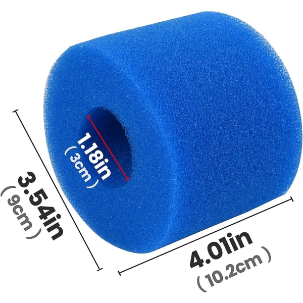 Typ S Filter Svamp, Poolfilter Skum, Återanvändbar Tvättad Poolfilter, Kassett Svampfilter, Återanvändbar Spafilter 4 Stycken