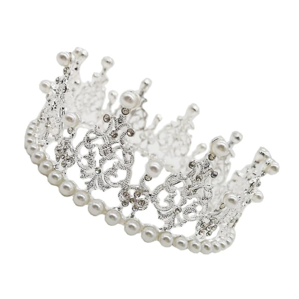 Helmi Tiara Kristalli Hääpääkoriste Morsian Häämorsian Retro Barokki Kruunu Hopea 14cm Silver 14cm