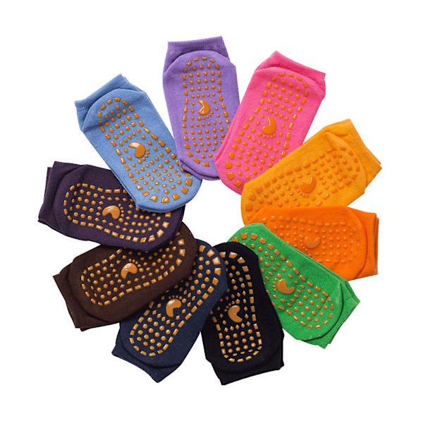 5 Par Kids Grippy Sokker Bløde Åbning Strækrem Elastiske Træningsbånd Modstandsbånd Mænd Kvinder Random Color 19X7CM