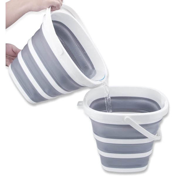 2-pack Hopfällbar Hink Mopphink Vikbar Portabel Liten Vattenbehållare i Plast för Utomhusbruk Trädgård Camping Fiske