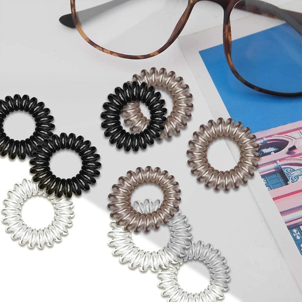 Spiral Hårelastikker, Elastiske Spiral Hårbånd i Plastik, Hestehaleholder Telefonledning Hårelastikker til Piger Kvinder med Tykt Hår, Skånsomme mod Håret