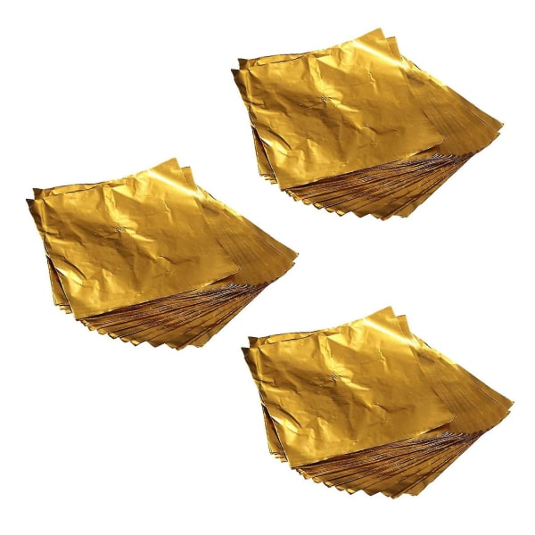 300 kpl Square Sweets Candy Suklaa Lolly Paperi Alumiinifoliokääreet Kulta