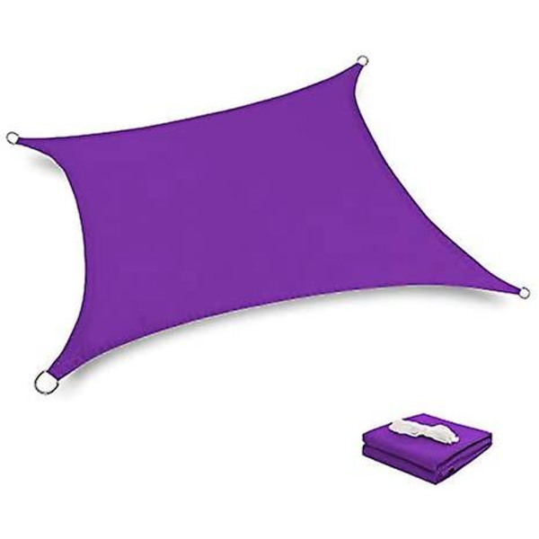Vattentät Solsegel UV-Blocker Solskydd Patio Likbent Triangel Stickad Block Tyg Pergola Carport Markis 2x2 Lila 2x2 Purple