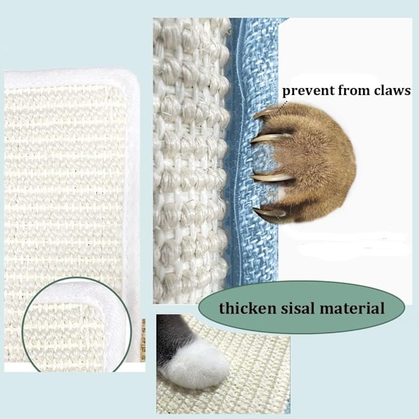 Soffa Skydd Naturlig Sisal Kattklösmatta Kattklös Soffaöverdrag Tjockt Soffa Skydd Klösdyna för Slipning Klor Skydd