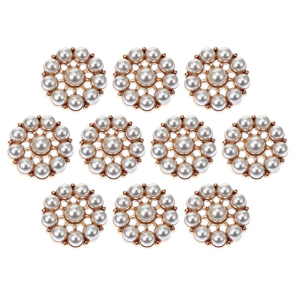 10 kpl Vintage-tyyliä jäljittelevät helmipainikkeet Elegantti helmi ompelupainikkeet Paidan painikkeet 2,5X2,5X1CM 2.5X2.5X1CM