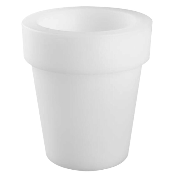 Utomhus Blomkrukor Cylinderformad Blomkruka Lysande Blomkruka Skrivbordsblomkruka Trädgårdskruka H White 19.5X16.5cm