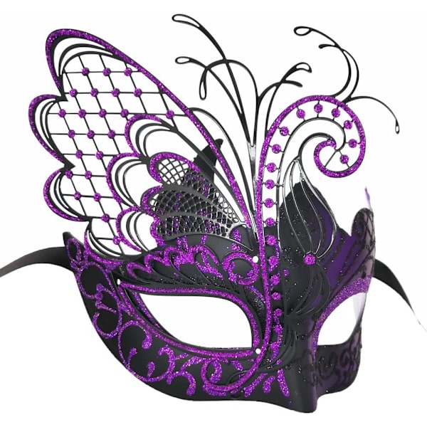 Dammask Venetian Mask/Halloween/Fest/Bal/Karneval/Bröllop/Väggdekoration (Lila Fjäril)