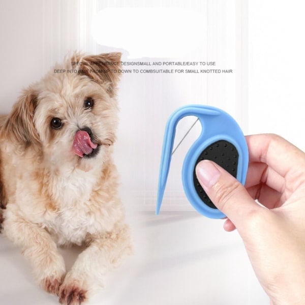 Pet Comb Dog Open Knot Comb BLUE blå