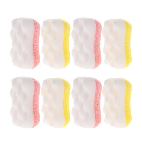 8 st Badsvampar Dubbelsidiga Exfolierande Svamp Rengöring Kroppsskrubb Assorterade Färger 14X8cm Assorted Color 14X8cm