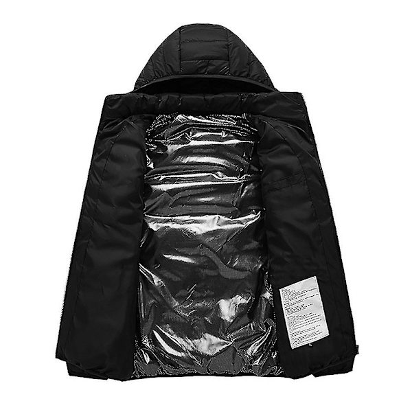 USB-ladbare elektrotermisk jakke Smart oppvarmet hettejakke for kvinner og menn 6XL Svart Nine Black Nine 6XL
