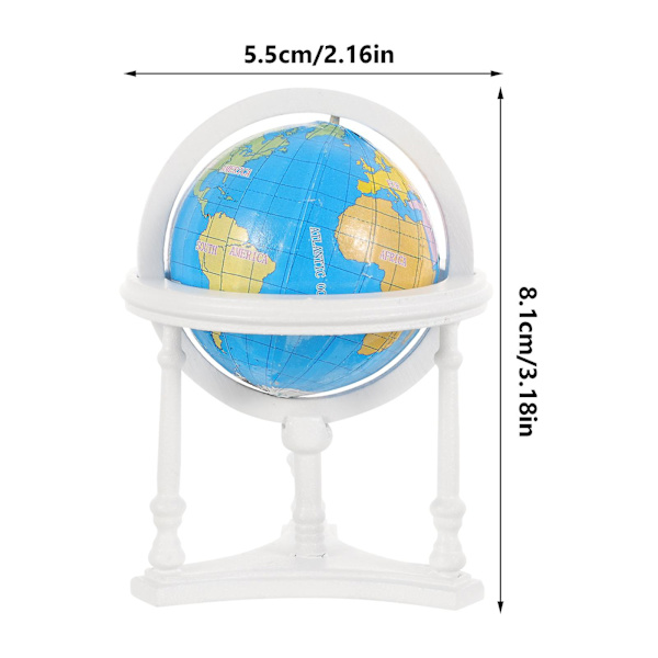 Dukkehust Globe Miniature Ornament Dukkehust Dekoration Verdens Globe Model Til Dekoration Rød 8.1X5.5X5.5C Red 8.1X5.5X5.5CM